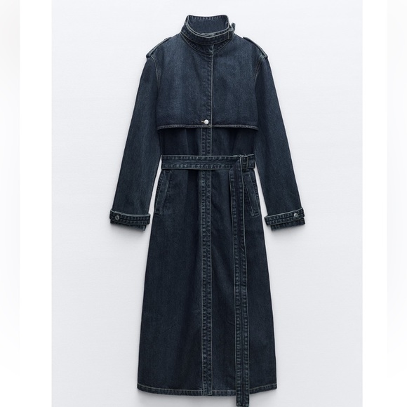 ZARA TRF DENIM TRENCH - Picture 1 of 5
